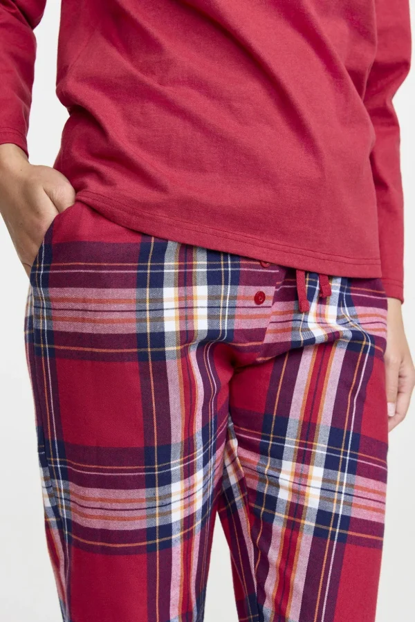 Flanellpyjamasbyxor - Cranberry