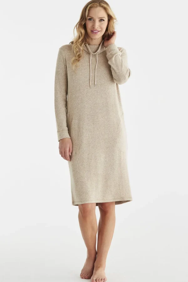 Klänning med polokrage - Beige melange