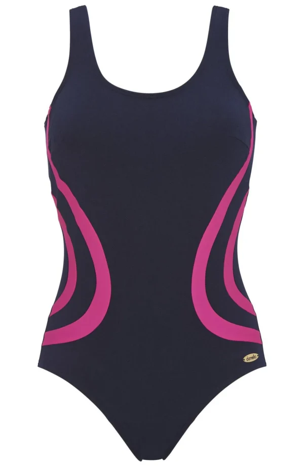Klorresistent Baddräkt Gloria - Navy/pink