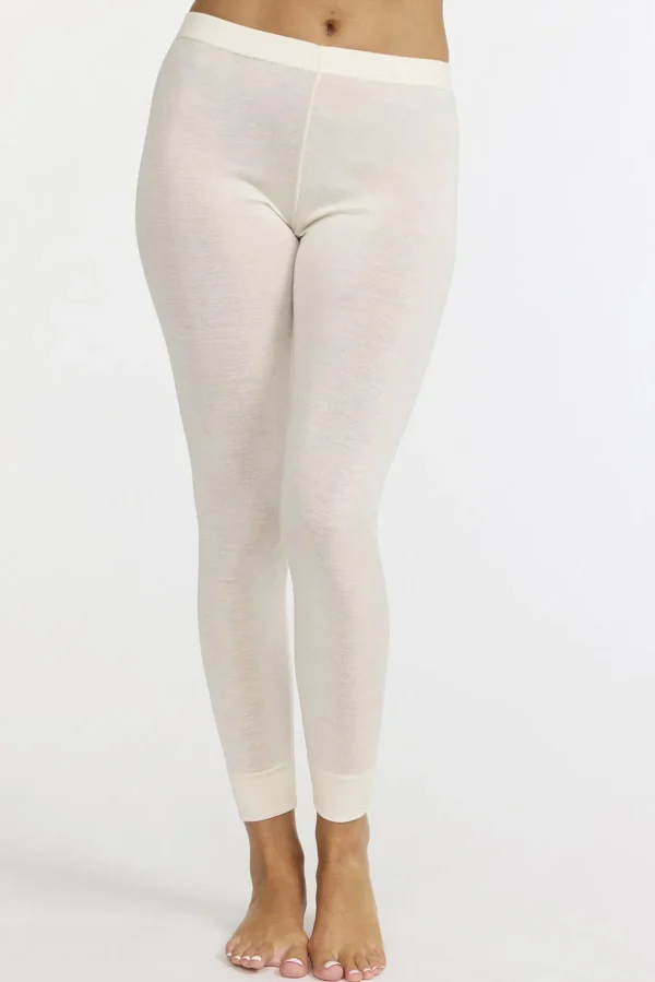 Leggings i merinoull /siden Wilma - Vanilla