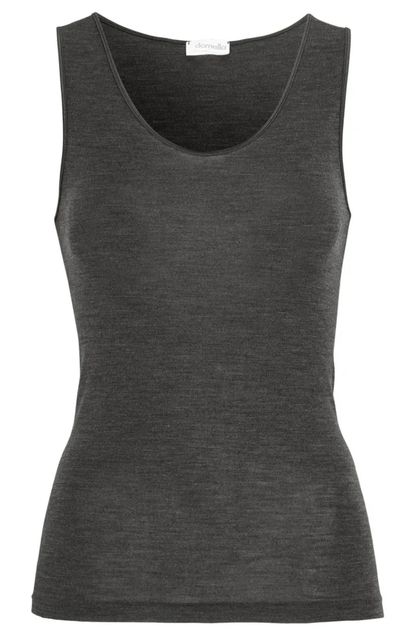 Linne i merinoull/silke Wilma - Dark grey melange