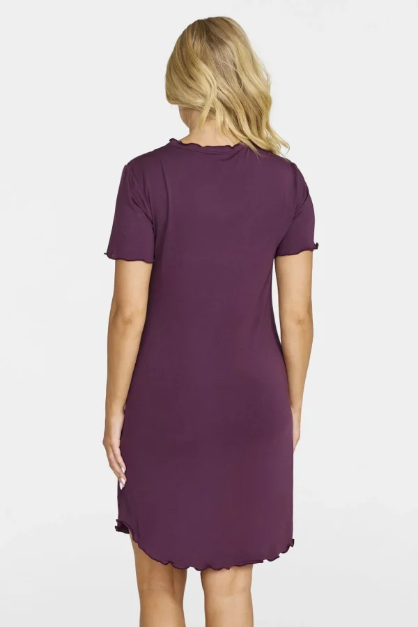 Nattlinne i bambuviskos Josefine - Dark plum