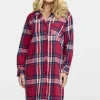 Nattskjorta i flanell - Cranberry
