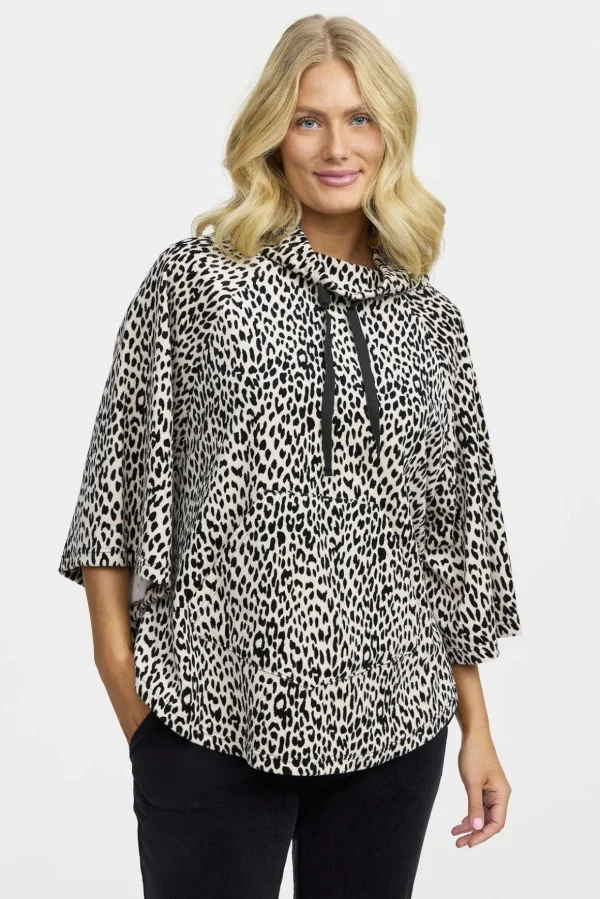 Poncho - Beige/black