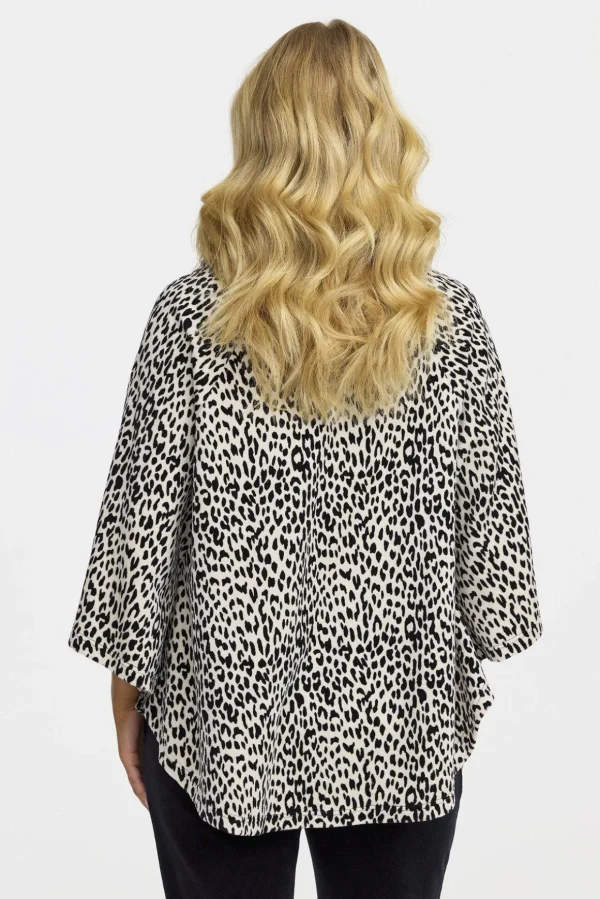 Poncho - Beige/black