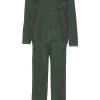 Sidenpyjamas - Dark olive