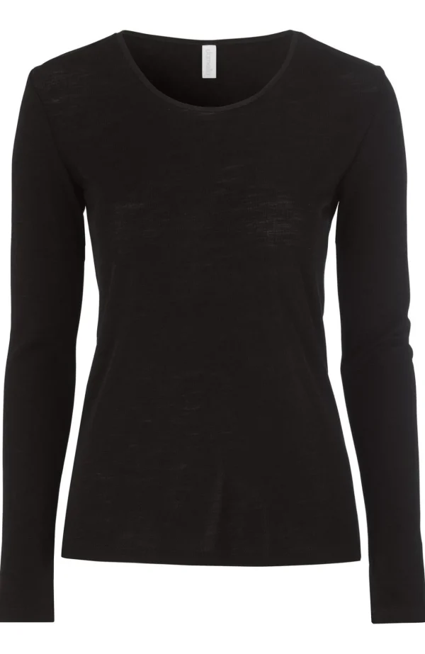 Topp i merinoull - Black